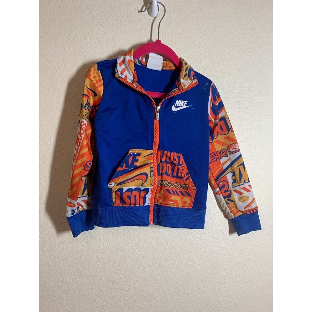 Nike "Just do it" All Over Print Jacket Toddler Boys Size 2T Colorful AD8